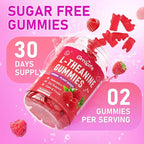 L-Theanine Gummies for Kids & Adults, L'Theanine 400mg with Ashwagandha, GABA, 5HTP, L Theanine Supplement for Calm, Zzz & Relaxation Support, Raspberry Flavor, 60 Counts