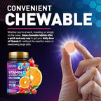 Built by Nature Chewable Vitamin C with Rose HIPS - 1000mg Immune Support Supplement - Non-GMO, Gluten-Free, Vegan - Powerful Antioxidant for Energy & Collagen Boost - Orange Flavor – 120 Tablets