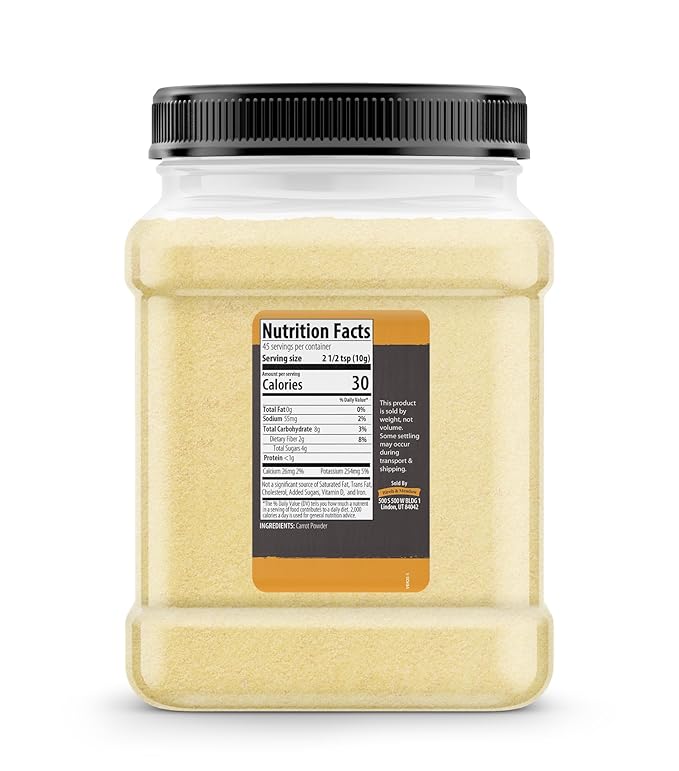 Birch & Meadow Carrot Powder, 1 lb, Smoothies & Juices, Vegetable Powder, Beta Carotene