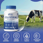 Colostrum Supplement 120 Capsules for Humans - Organic Bovine Colostrum Powder for Gut Health, Hair Growth, Beauty, and Immune Support - Unflavored (120 Capsules)