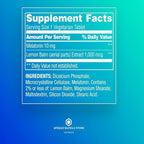 Extra Strength Melatonin 10mg with Lemon Balm – 120 Vegetarian Tablets, High Potency Melatonin Supplement for Adults, Natural Sleep Support (Pack of 1)