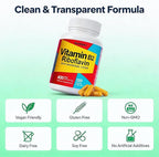 Vitamin B2 Riboflavin 400mg with Magnesium & CoQ10, High Potency Vitamin B2 Supplement for Energy Metabolism & Daily Wellness, 120 Veggie Capsules, 60 Day Supply
