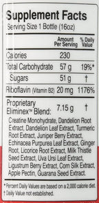 Herbal Clean Qcarbo16 Same-Day Detox Cleanse Drink (16 fl oz) - Tropical Flavor Full Body Cleanse* Detox Drink for Moderate Toxin Level*, Vitamin B2 and Vitamin B12 for Men & Women