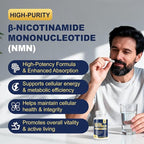 NMN Supplement 500 mg (Nicotinamide Mononucleotide) - 6-in-1 NAD Supplement with Quercetin | TMG | Resveratrol | Spermidine| Black Pepper Extract for Cellular Support 60 Capsules