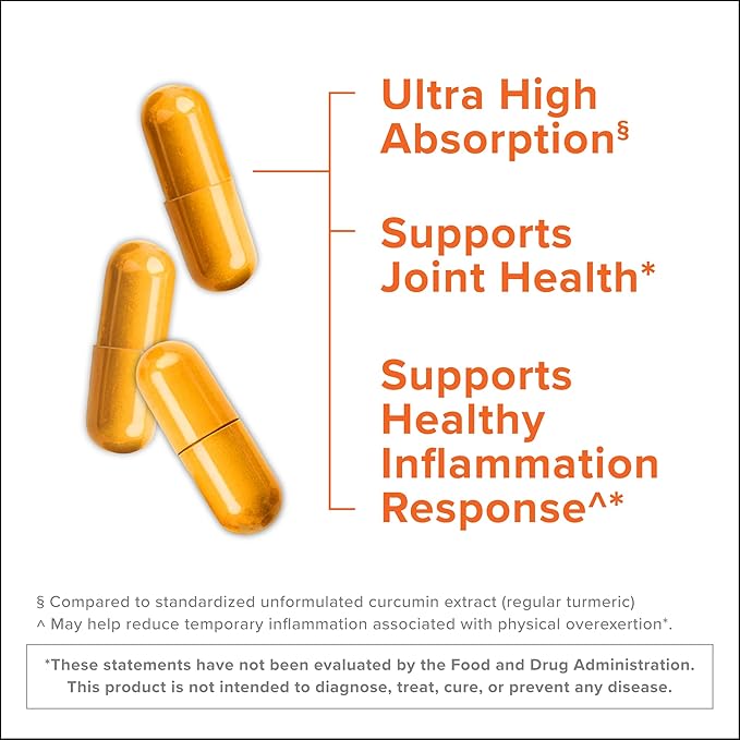 Qunol Turmeric Curcumin Supplement, Turmeric 1500mg With Ultra High Absorption, Joint Support Supplement, Extra Strength Turmeric Capsules, 2 Month Supply, 180 Count (Pack of 1)