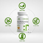 Benfotiamine 600mg Per Serving, 180 Veggie Capsules (300mg Per Cap) – Fat Soluble Vitamin B1 Thiamine Supplement – 3rd Party Tested, Vegan, Non-GMO, Gluten Free