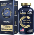 Vitamin D3 HMB Supplements for Men and Women - 1,000 MG Calcium beta-Hydroxy beta-methylbutyrate per Serving - Daily Nutritional Support for Muscle Function and Bone Health - 3-Month Supply, 180 Caps