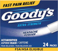 Goody’s Headache Powder Extra Strength Pain Relief, Triple Action Headache Relief with Aspirin, Acetaminophen & Caffeine, 24 Count