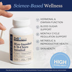 ZnS Myo-Inositol & D-Chiro Inositol Supplement for Women - Inositol Supplement for Women for Hormone Balance & Ovarian Support - Ideal 40:1 Ratio Myoinositol Vitamins for Daily Wellness - 30-Day Caps