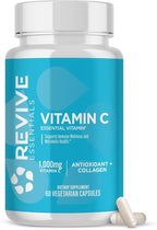 Revive MD Vitamin C Capsules, 1000mg - High-Potency VIT C Ascorbic Acid Dietary Supplement for Immune Support & Antioxidant Health - No Fillers & Non-GMO (200 Vegetarian Capsules, 30 Servings)
