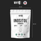 Pure Myo-Inositol Powder Unflavored Inositol Supplement Powder 2.4 lb for Women and Men Smooth-Mixing for Daily Balance and Wellness Vegan Non-GMO Gluten-Free, 1100g
