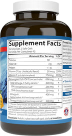 Carlson - Omega Complete Gems, Omega-3-6-9, Wild Caught, Sustainably Sourced, Heart Health, Joint Function & Immune Support, 90 Softgels