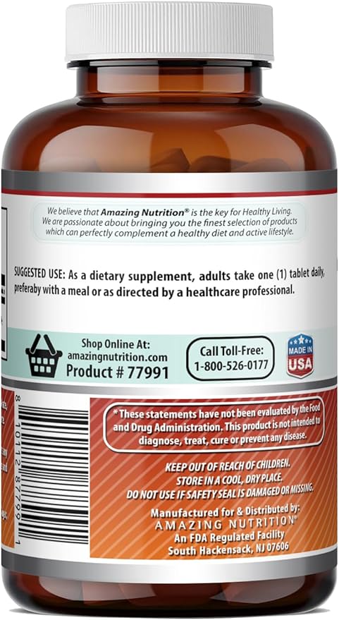 Amazing Formulas Folic Acid 5000 Mcg per Serving | Tablets Supplement | Non-GMO | Gluten-Free | Made in USA (1 Pack | 240 Count)