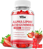 Alpha Lipoic Acid Gummies 400 MG, Chewable R Lipoic Acid Supplement for Antioxidant & Nervous System Support, Sugar Free, Vegan, Strawberry Flavor, 60 Count