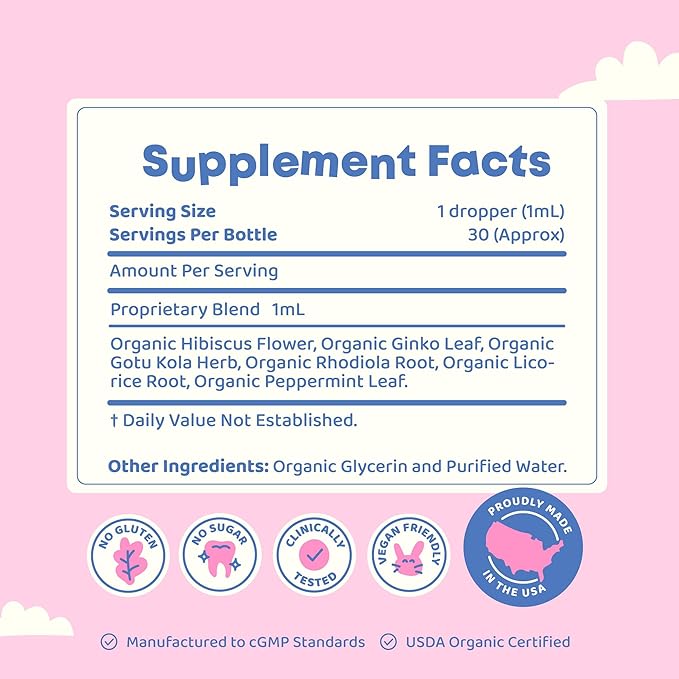 JoySpring Genius Drops for Kids | Clinically Proven Focus Supplement | Liquid Herbal Focus Supplement with Ginkgo Biloba for Kids (1 fl oz) 30 Servings (Pack of 2)