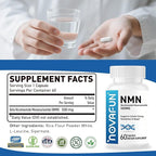NMN Supplement 500mg - Beta Nicotinamide Mononucleotide Supplements to Boost NAD+ Levels & Cellular Energy, Supports Healthy Aging - 60 Vegan Capsule