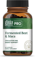 GAIA HERBS PRO Fermented Beet & Maca - Healthy Energy & Circulation Support Supplement* - Kidney Health Supplement with Beet & Carrot Root - Vegan, Gluten-Free, Soy-Free - 60 Capsules (30 Servings)