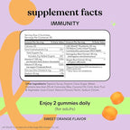 Lemme Immunity Postbiotic Gummies with Vitamin C, Vitamin D (2000 IU), Zinc, 10 Billion Postbiotic Cells, Astragalus for Immune Support - Vegetarian, Gluten Free, Sweet Orange (60 Count)