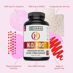 Zhou N.O. Pro - Premium Nitric Oxide Supplement for Men & Women, Heart, Muscle & Blood Support with Beet Root & L Arginine, Natural Nitric Oxide Booster - 120 Veggie Capsules
