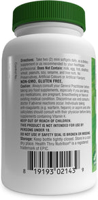 Health Thru Nutrition Vitamin K2 (MK-7) 100mcg – 120 Softgels | Menaquinone-7 | Highly Bioavailable K2 Supplement | Non-GMO, Soy-Free, Gluten-Free