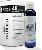 Waiora Essential Trace Minerals | Help Replenish Lost/Depleted Mineral | 60+ Ionic Trace Minerals | Support Body’s Vital Functions, pH Balance | Plus Electrolytes for Hydration (1 Bott / 48 serv)