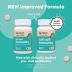 Renzo's Roll Call Immunity - Dissolvable Kids Immune Support Supplement with IMMUSE Postbiotic, Sugar-Free Kids Vitamins, 30 Orange-Flavored Melty Tabs