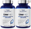 1MD LiverMD - Liver Support Supplement | Siliphos Milk Thistle Extract - Highly Bioavailable, for Liver Support | 60 Capsules (2-Pack)
