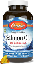 Carlson - Salmon Oil, 500 mg Omega-3s, Norwegian, Heart, Brain & Joint Health, 300 Softgels