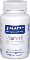 Pure Encapsulations Vitamin E (with Mixed Tocopherols) - Antioxidant Protection & Cellular Function - Contains Mixed Tocopherols - Non-GMO - 90 Softgel Capsules