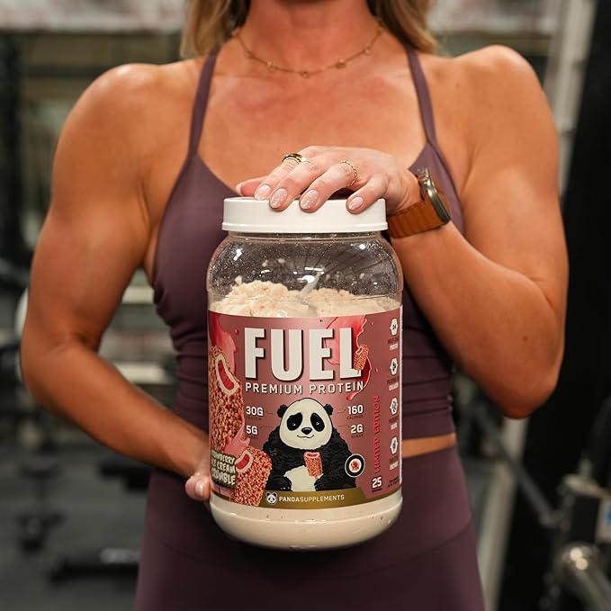Underground Bio Labs Panda Fuel Premium Protein Whey,Hydrolyzed Collagen,Casein,Probiotics, Enzymes, Keto Friendly,Time Release, 25 Servings (2.5 Pound, Strawberry Ice Cream Crumble)