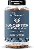 Eu Natural Conception for Him - Male Fertility Supplements with Ashwagandha, Folate & Zinc - Sperm Count, Motility & Strength Support - Fertility Support for Men, 60 Vegetarian Capsules