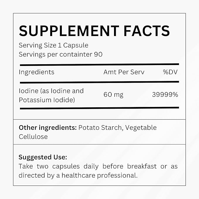 Rebirth by NYOUTROPICS - Nootropic Iodine Supplement (90 Vegan Capsules), Provides Brain Support and Thyroid Support for Women and Men, Non-Accumulating Positive Monovalent Iodine Form