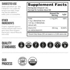 Organic Methyl Folate 1000 mcg + Methyl B12 Cofactor (300 Servings) – Metabolically Active 5-MTHF Form, Organic Berry Flavor, Liquid Sublingual Form – Mood, Cognition, Methylation, Pregnancy (1oz)