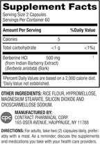 Earth's Splendor Berberine 500mg Capsules, Supports Metabolism (120ct Bottle, 2 Month Supply) Non-GMO, Vegan-Friendly