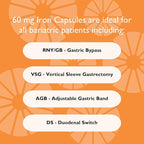 Celebrate Vitamins Iron Supplement with Vitamin C - 60mg Iron, 60mg Vitamin C, Bariatric Vitamins for WLS Patients, Vertical Sleeve & Gastric Bypass Surgery (90 Capsules)