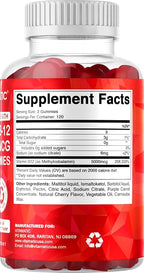 Vitamatic Extra Strength Vitamin B12 5000 mcg (Methyl B12) Gummies - 240 Count, Natural Cherry Flavored