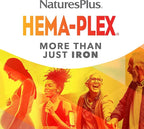 NaturesPlus Hema-Plex Iron - 60 Fast-Acting Capsules - 85 mg Chelated Iron - Total Blood Health - with Vitamin C & Bioflavonoids - Vegan, Gluten Free - 30 Servings