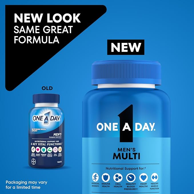 One A Day Multivitamin for Men - Daily Mens Multivitamins with Vitamin D, Zinc, Folic Acid, and B Vitamins, Physical Energy Support, 200 Count