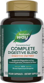 Nature's Way CompleteGest, Complete Digestive Blend, Vegan Enzymes, Supports Digestion of Fat, Carbohydrates, Proteins & Fiber*, 180 Capsules (Packaging May Vary)