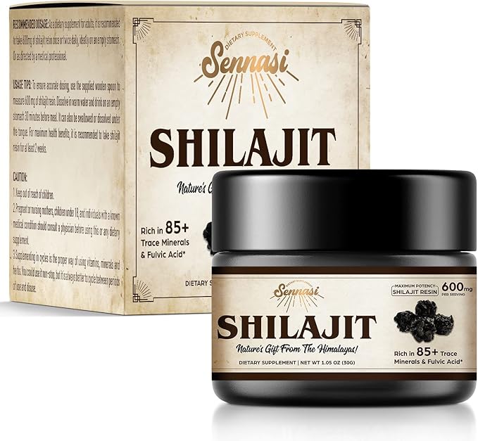 Shilajit Pure Himalayan Organic Shilajit Resin - 600mg Maximum Potency Natural Organic Shilajit Resin with 85+ Trace Minerals & Fulvic Acid for Energy, Immune Support, 30 Grams (2 Pack)
