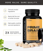 Nootrix Prime Brain Nootropic Supplement | Supports Memory, Mental Focus, Cognitive Health & Energy | Promotes Healthy Mood & Brain Function | Ginkgo Biloba, Lion's Mane & L Theanine | 180 Capsules