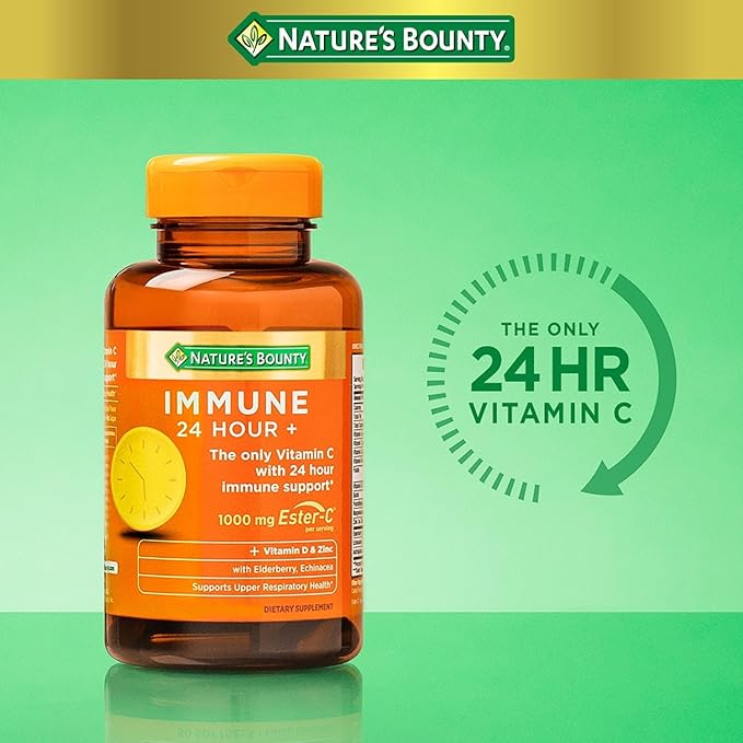 Nature’s Bounty Immune 24 Hour Immune Support Softgels, 1000mg Vitamin C, 120 Ct