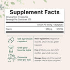 Micro Ingredients Niacin 500mg Per Serving, 400 Capsules | Flush Free B3 Vitamins | Double Strength Essential B Vitamin Supplement | Skin Care Health & Energy Support | Non-GMO, Gluten Free