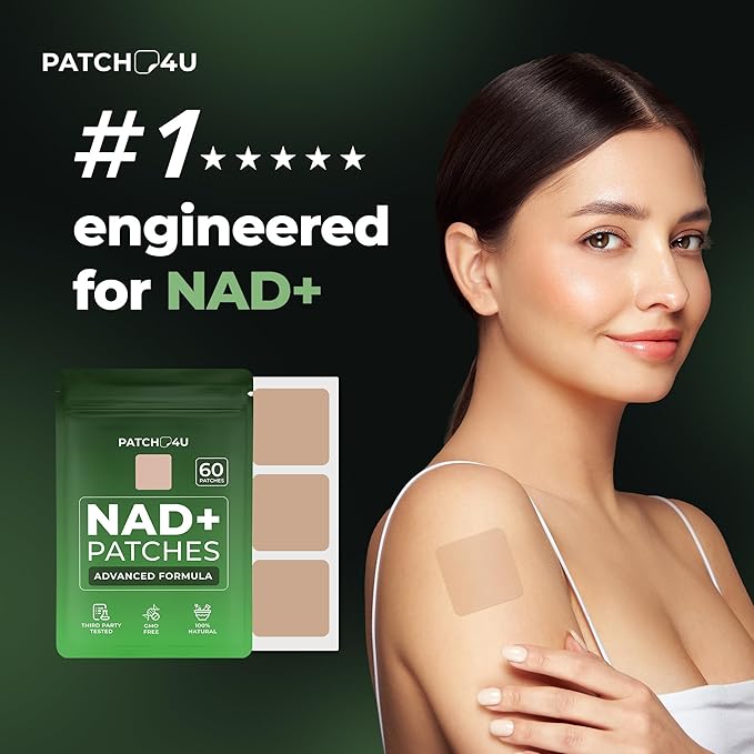 NAD Patches for Women & Men | NAD+ Patch for Energy & Healthy Aging | with CoQ10 & Nicotinamide | 60 Day Supply