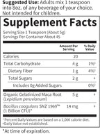 Garden of Life Organics Fair Trade Gelatinized Peruvian Maca Root Energy Boost 7.93 oz (225g) Powder with Probiotics, Certified Organic, Non-GMO, Vegan & Gluten Free Herbal Supplements