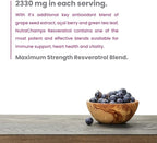NutraChamps Resveratrol Supplement, Extra Strength Formula for Healthy Aging, Immune Support, 60 Vegan Capsules with Trans-Resveratrol, Green Tea Leaf, Acai Berry & Grape Seed Extract (Pack of 2)