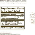 Solgar Vitamin E 67 mg (100 IU) - 100 Softgels, Pack of 2 - Antioxidant Support - Gluten & Dairy Free - 200 Total Servings