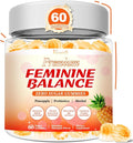 Sugar Free Feminine Balance Gummies for Women - Pineapple Gummies for Women PH Balance, Healthy Odor, Yeast Balance & Flora - Vegetarian Friendly - 60 Count
