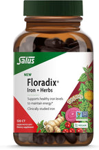 Floradix Iron + Herbs - Iron Supplement for Healthy Energy Support* - Supports Red Blood Cell Formation - Vegan, Non-GMO, Gluten-Free, Soy-Free - 120 Liquid Phyto-Caps