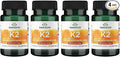 Swanson Vitamin K2 (Menaquinone-7) - Vitamin Supplement Supporting Cardiovascular and Bone Health - Made from Japanese Natto to Help Regulate Calcium - (30 Softgels, 100mcg Each) (4 Pack)